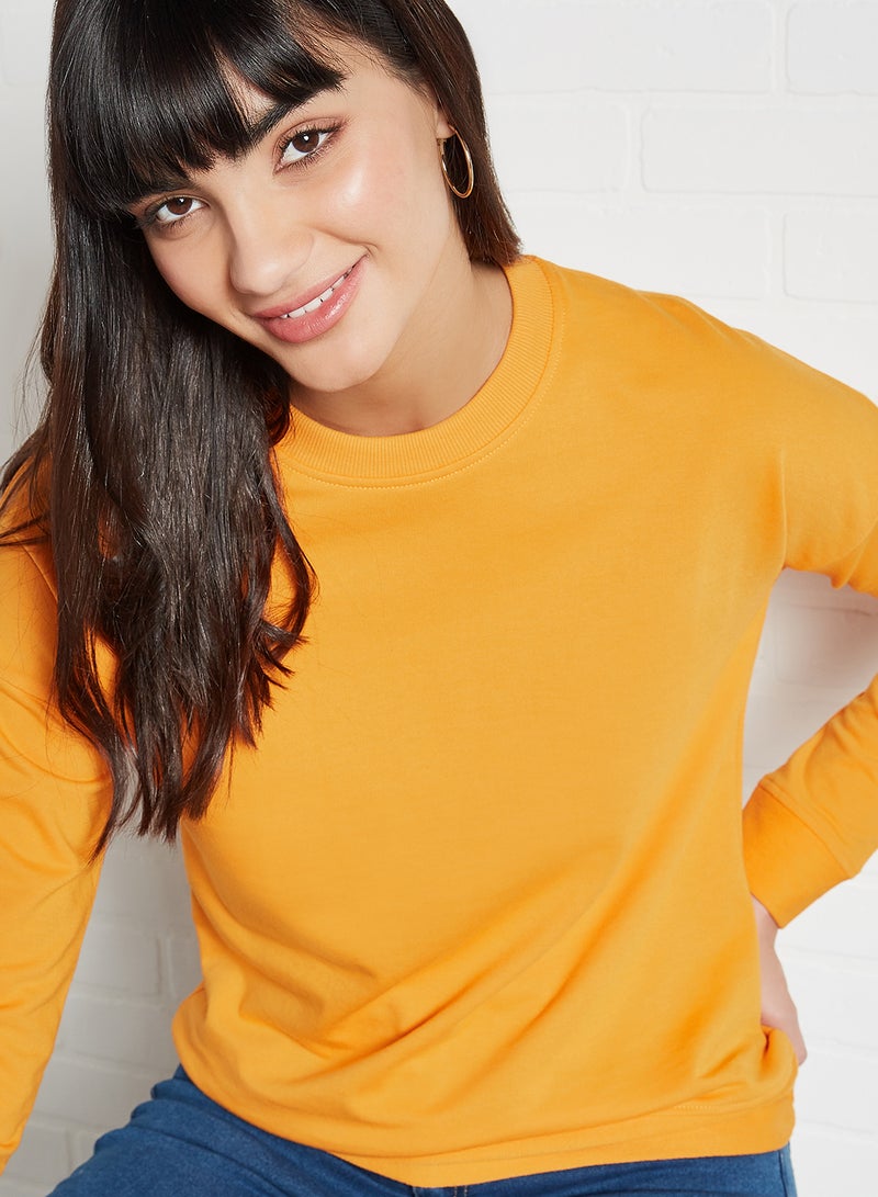 DressBerry - Fashioned Solid Sweatshirt Orange - Image 1