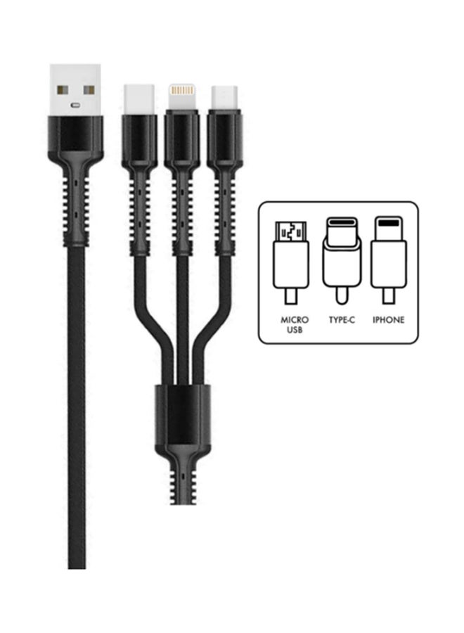 LDNIO - 3 In 1 Fast Charge Cable Multicolour - Image 1