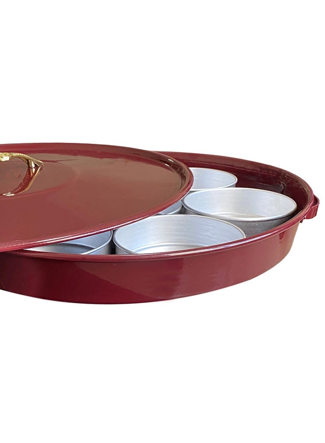 Ayda - Serving Tray With 7 Serving Plates silver 17inch - Image 1