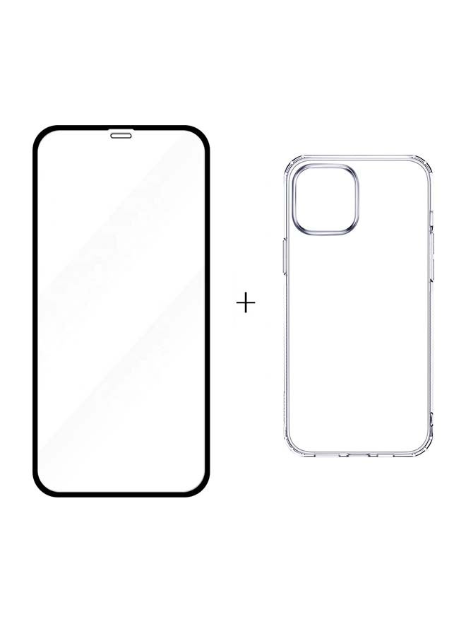 DUDAO Protective Case Cover Clear whit Tempered Glass Screen Protector  For iPhone 12 White  - Image 1