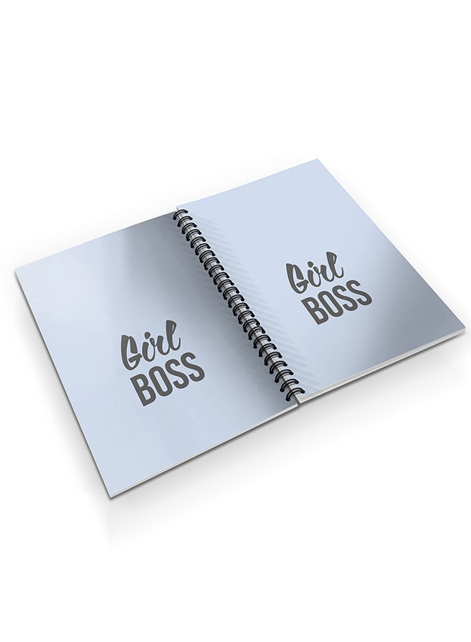 ستايلايزد دفتر ملاحظات ديزاينر بسلك لولبي مقاس A5 لليوميات أزرق - Image 3