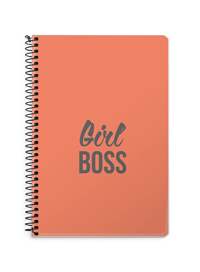 ستايلايزد دفتر ملاحظات ديزاينر بسلك لولبي مقاس A5 لليوميات برتقالي - Image 1