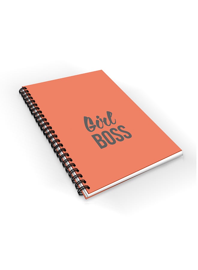 ستايلايزد دفتر ملاحظات ديزاينر بسلك لولبي مقاس A5 لليوميات برتقالي - Image 2