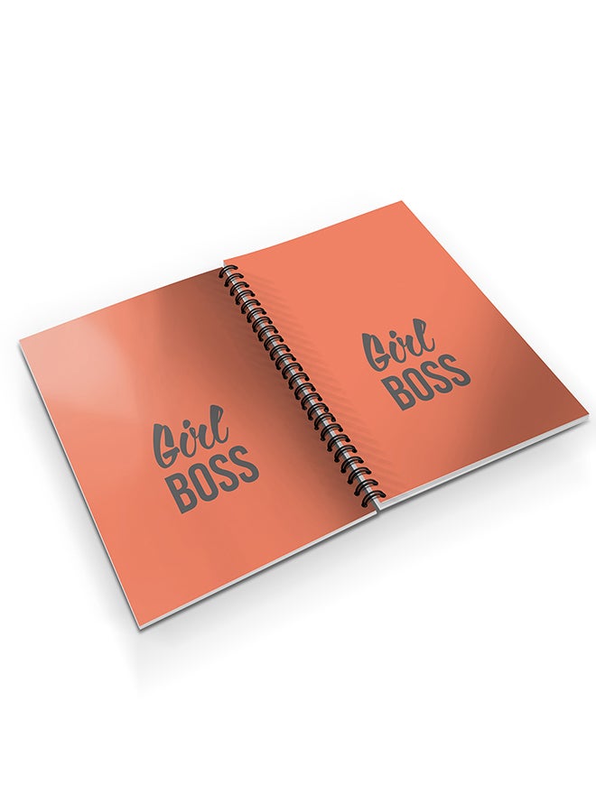 ستايلايزد دفتر ملاحظات ديزاينر بسلك لولبي مقاس A5 لليوميات برتقالي - Image 3