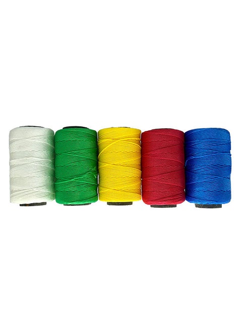 5-Piece Nylon Thread Set Red/Blue/White/Green/Yellow