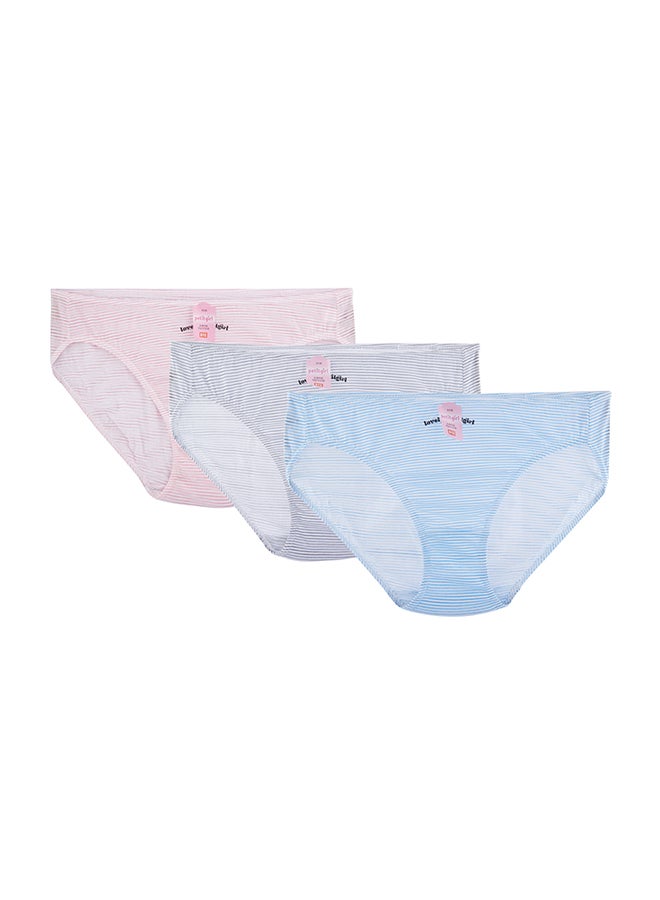 BYC Pack Of 3 Cotton Blend Printed Briefs Multicolour - Image 1