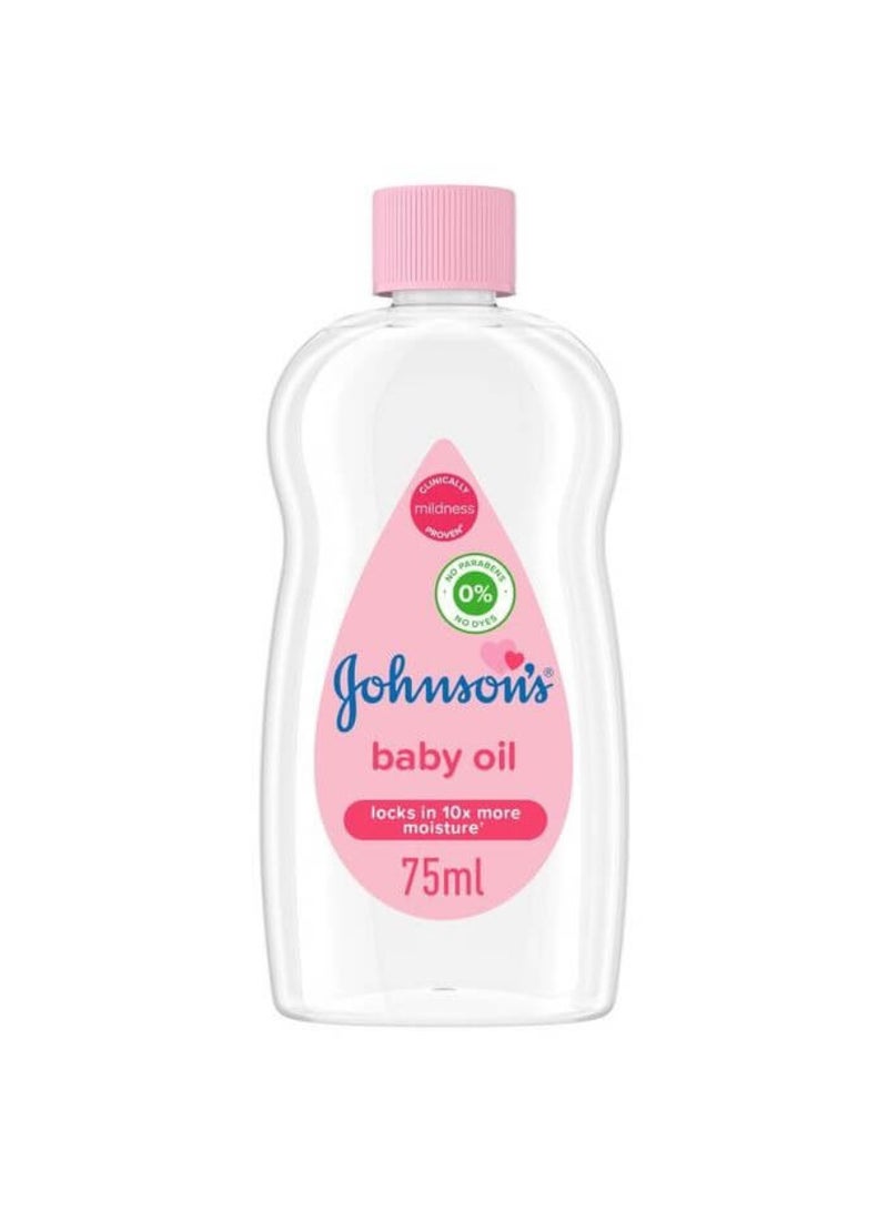 Johnson's Baby Oil, Dermatologically Tested Formula for Delicate Skin, 75ml - 6223000650530  - Image 1