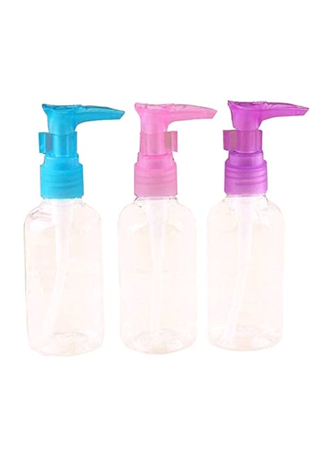 3-Piece Portable Refillable Spray Bottle Multicolour 75ml