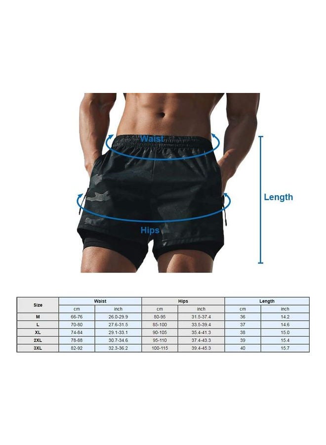 Double Layer 2-In-1 Running Shorts Multicolour  - Image 2