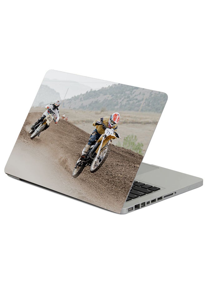 Fast Print Motorcycles Motorcyclist Helmet Printed Laptop Sleeve Multicolor 