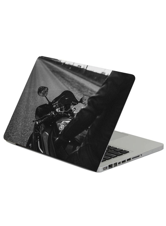 Motorcycle Bike Rear View Printed Laptop Sleeve Multicolor