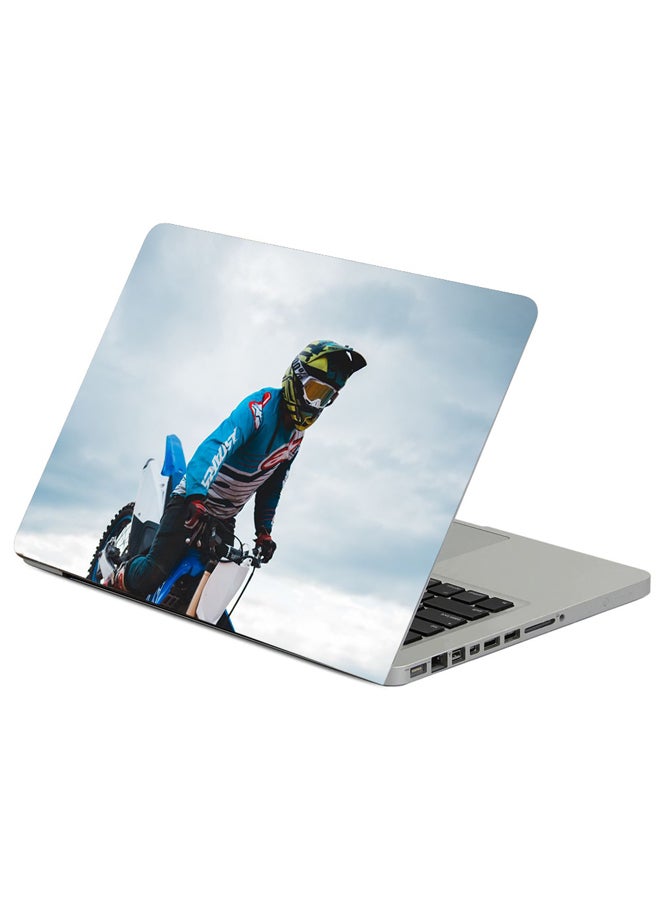 Fast Print Motorcyclist Motorcycle Helmet Printed Laptop Sleeve Multicolor 