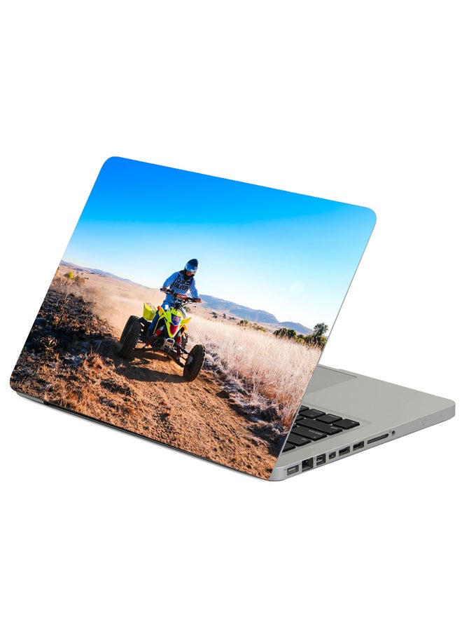 Fast Print ATV Man Off Road Printed Laptop Protector Multicolor 