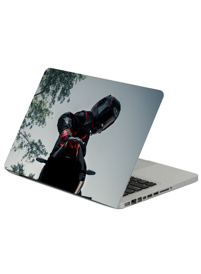 Fast Print Motorcycle Motorcyclist Helmet Printed Laptop Sleeve Multicolor 