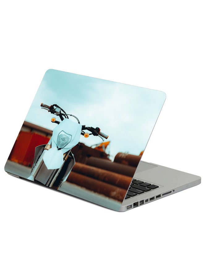 Fast Print Motorcycle Retro Steering Wheel Printed Laptop Sleeve Multicolor 