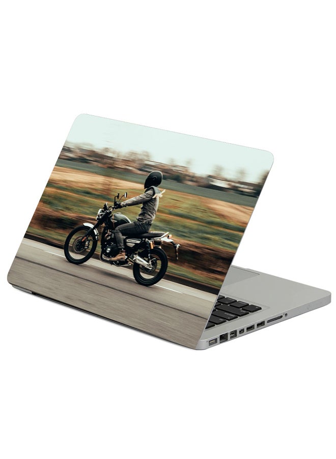 Motorcycle Helmet Movement Printed Laptop Sleeve Multicolor