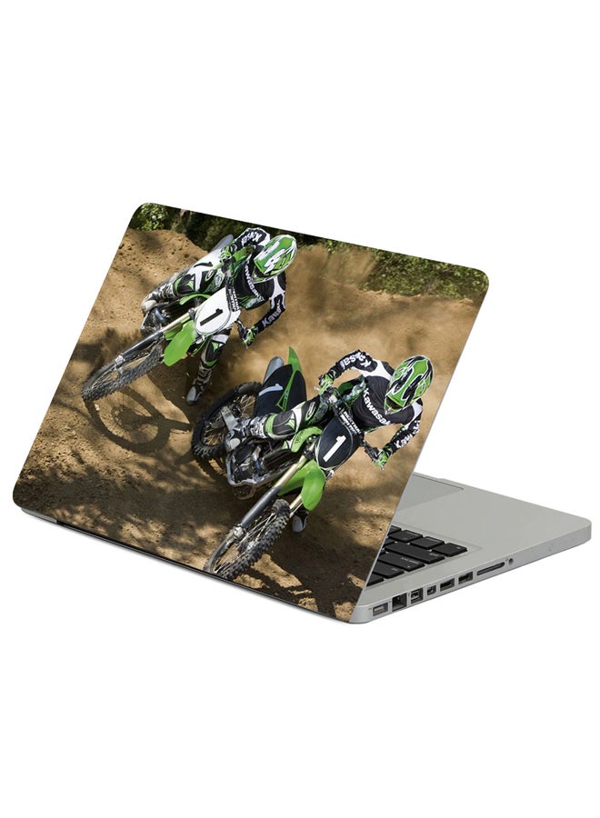 Fast Print Race Motorcycles Turn Printed Laptop Sleeve Multicolor