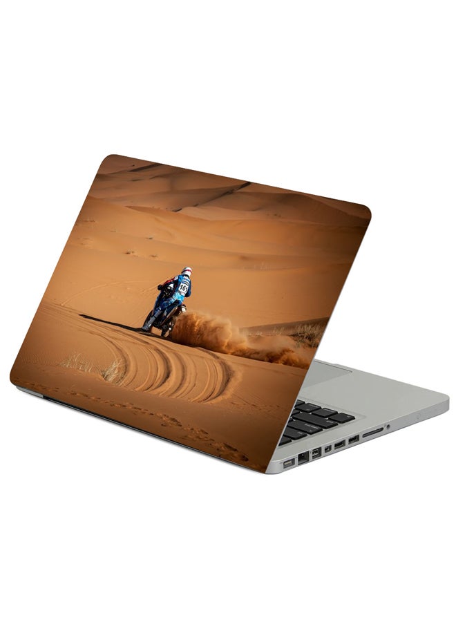 Fast Print Motorcycle Sand Desert Printed Laptop Sleeve Multicolor