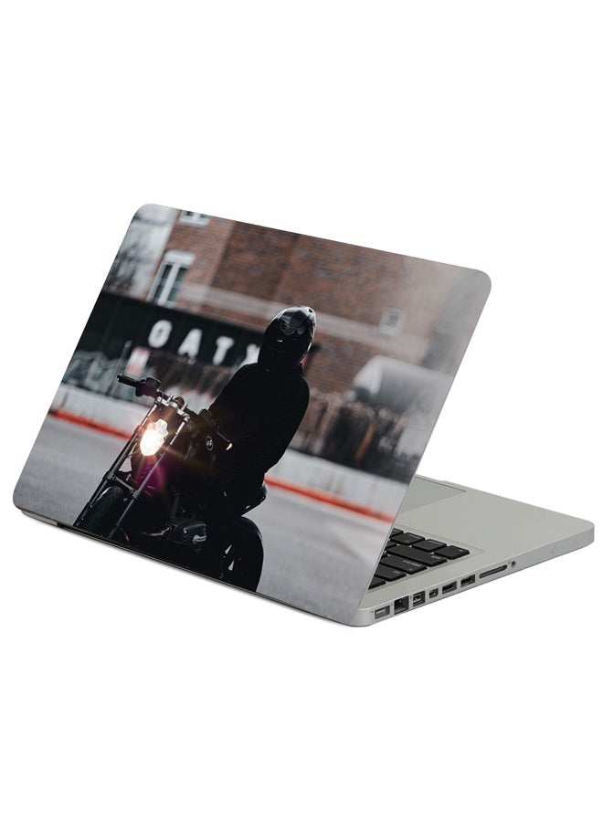 Fast Print Motorcycle Bike Motorcyclist Printed Laptop Sleeve Multicolor