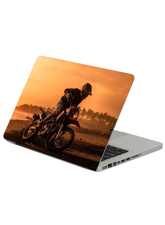 Motorcycle Motorcyclist Bike Printed Laptop Sleeve Multicolor