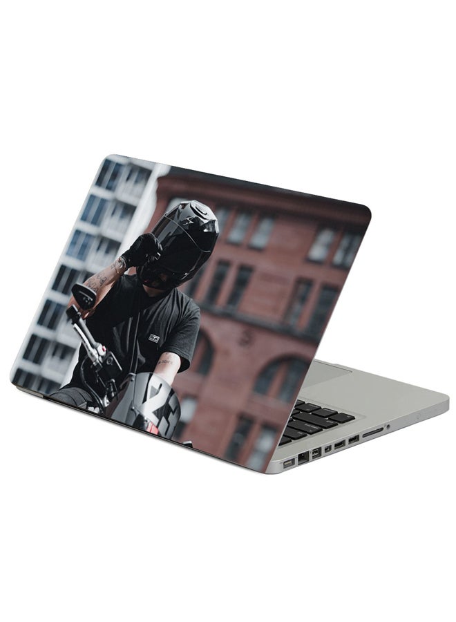 Fast Print Motorcyclist Motorcycle Helmet Printed Laptop Sleeve Multicolor 