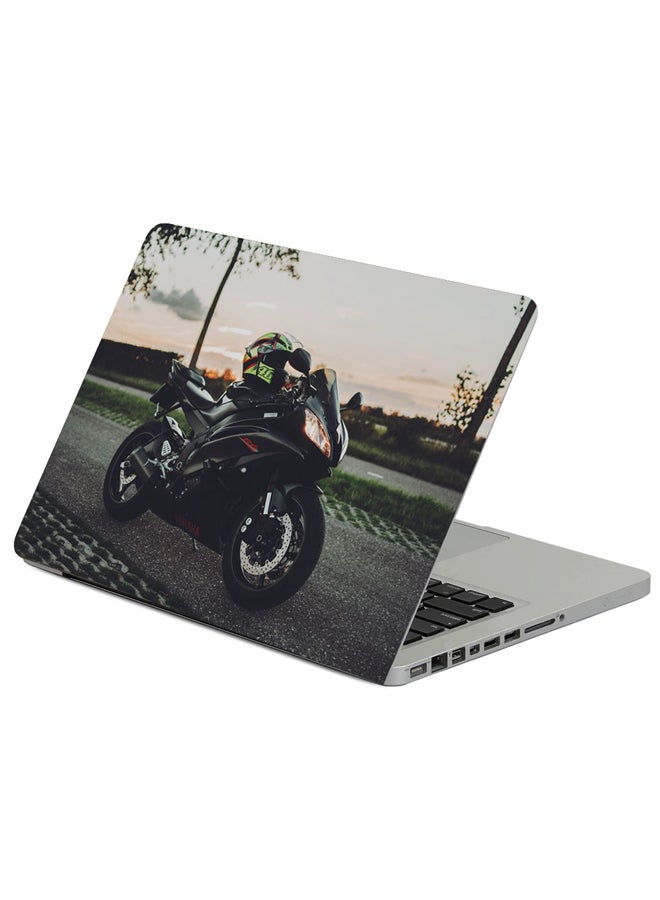 Fast Print Motorcycle Helmet Bike Printed Laptop Sleeve Multicolor 