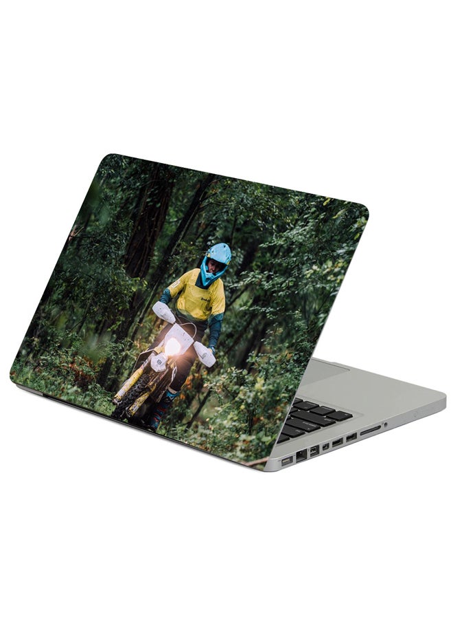 حافظة لابتوب مطبوع عليها درّاج يقود دراجة نارية متعدد الألوان