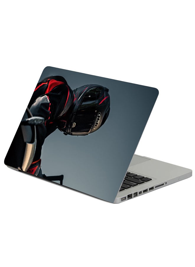 Fast Print Motorcyclist Helmet Motorcycle Printed Laptop Sleeve Multicolor 