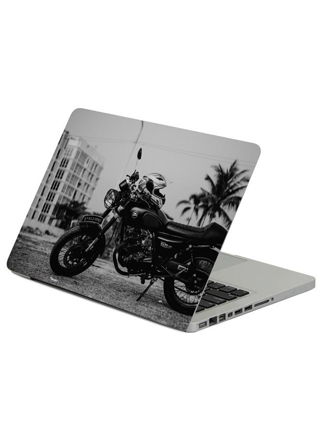 Fast Print Motorcycle Helmet Bw Printed Laptop Sleeve Multicolor 