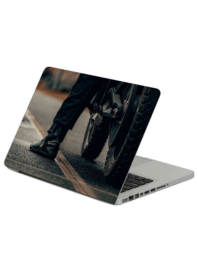 Fast Print Motorcycle Leg Printed Laptop Sleeve Multicolor