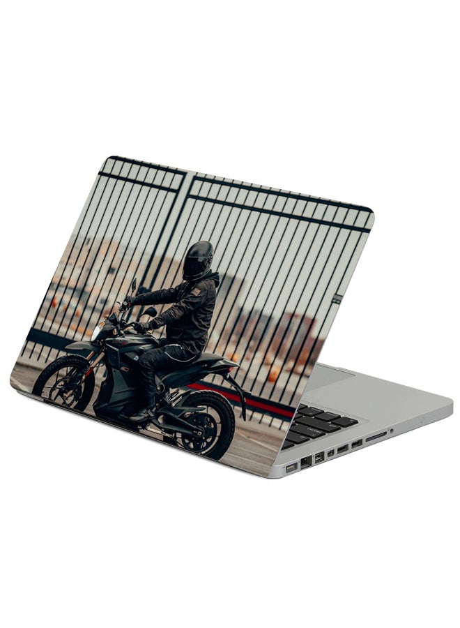 Fast Print Motorcycle Helmet Printed Laptop Sleeve Multicolor 
