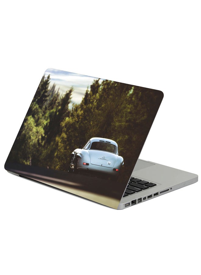 Fast Print Mercedes Rear View Silver Printed Laptop Sleeve Multicolor