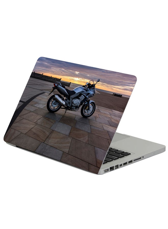 فاست برينت حافظة لابتوب بطبعة دراجة نارية من الجانب متعدد الألوان