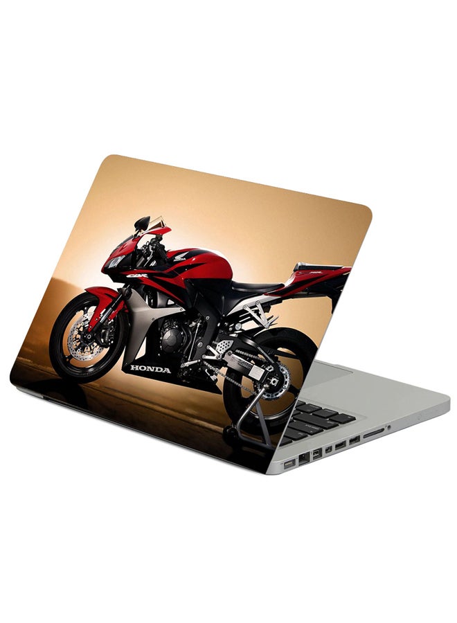 Fast Print Honda Motorbike Red Printed Laptop Sicker Multicolor