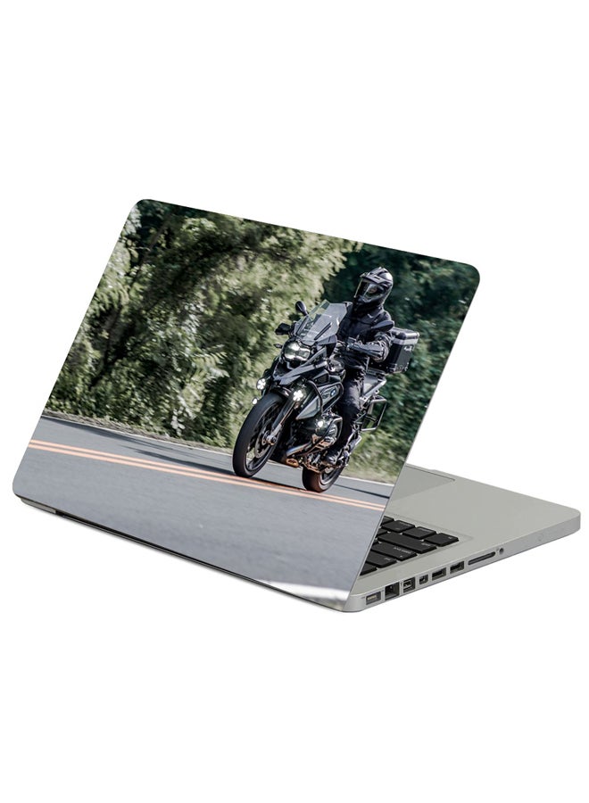 Fast Print Motorcycle Motorcyclist Helmet Printed Laptop Sleeve Multicolor 