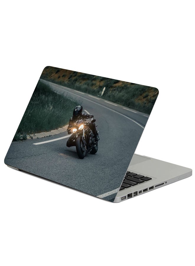 Fast Print Motorcyclist Motorcycle Helmet Printed Laptop Sleeve Multicolor 