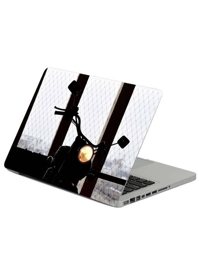 Motorcycle Front View Headlight Printed Laptop Sleeve Multicolour