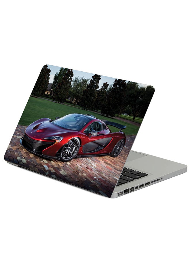 حافظة لابتوب بطبعة سيارة مكلارين P1 بلون أحمر متعدد الألوان