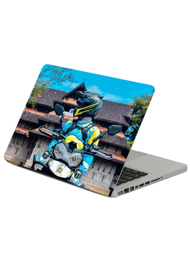 Fast Print Motorcycle Motorcyclist Helmet Printed Laptop Sleeve Multicolour 