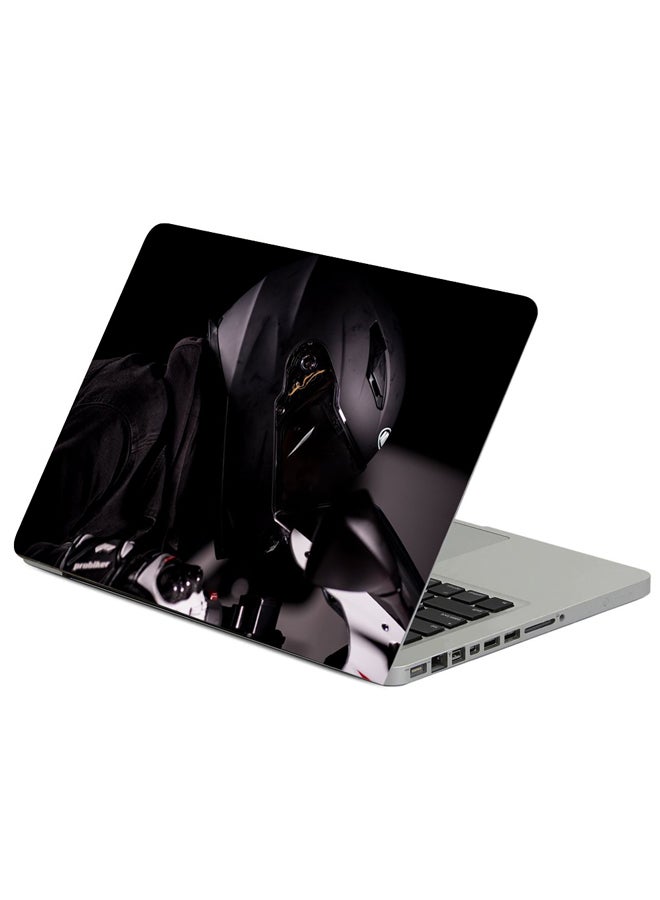 Fast Print Motorcyclist Helmet Motorcycle Printed Laptop Sleeve Multicolour 