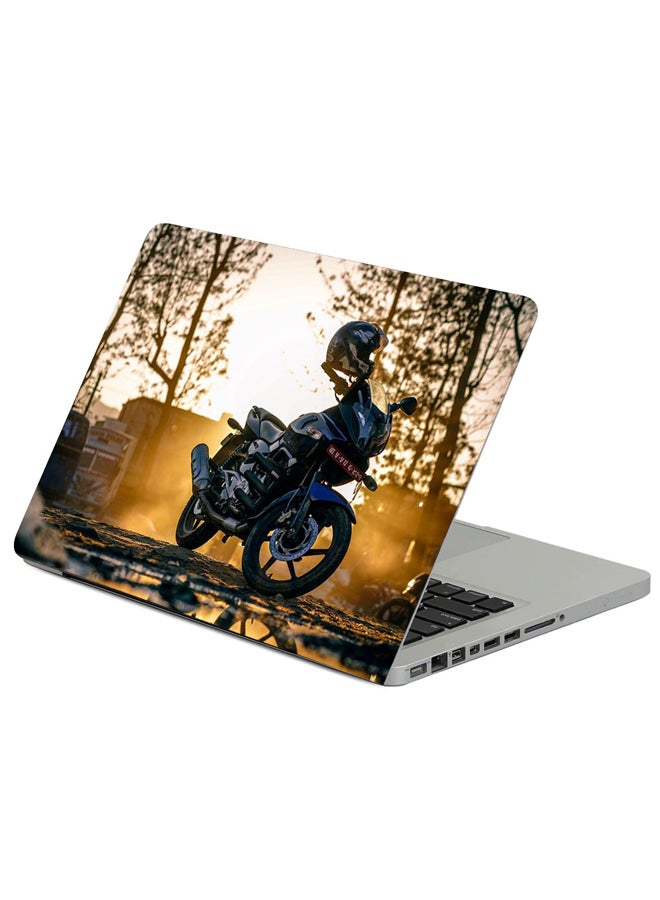 Fast Print Motorcycle Helmet Street Printed Laptop Sleeve Multicolour 