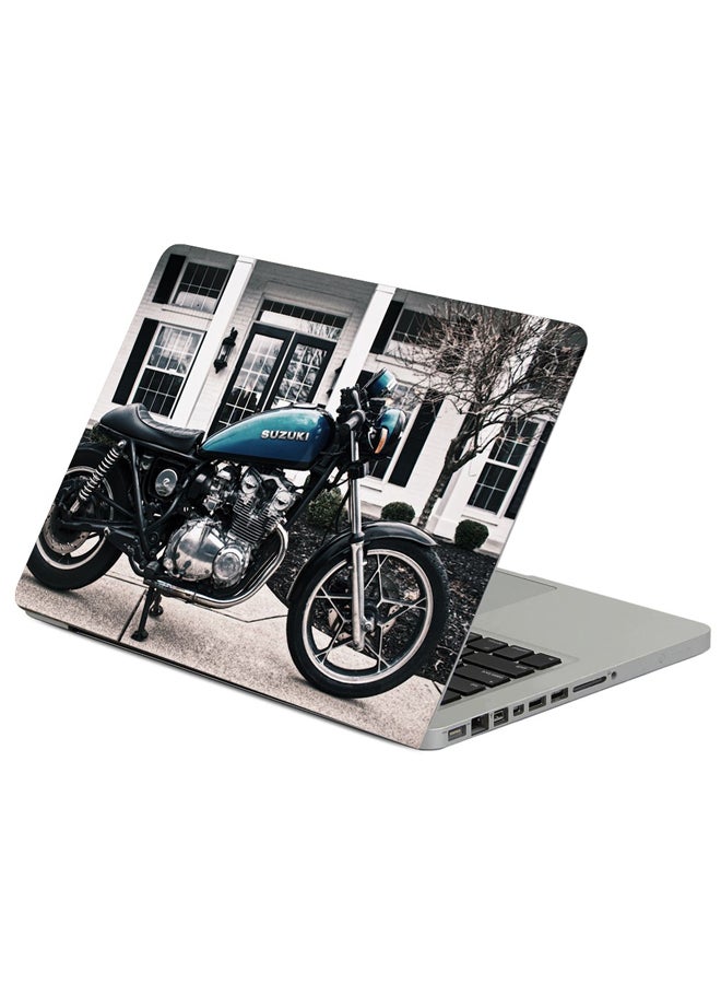 Fast Print Motorcycle Rudder Wheel Printed Laptop Sleeve Multicolour