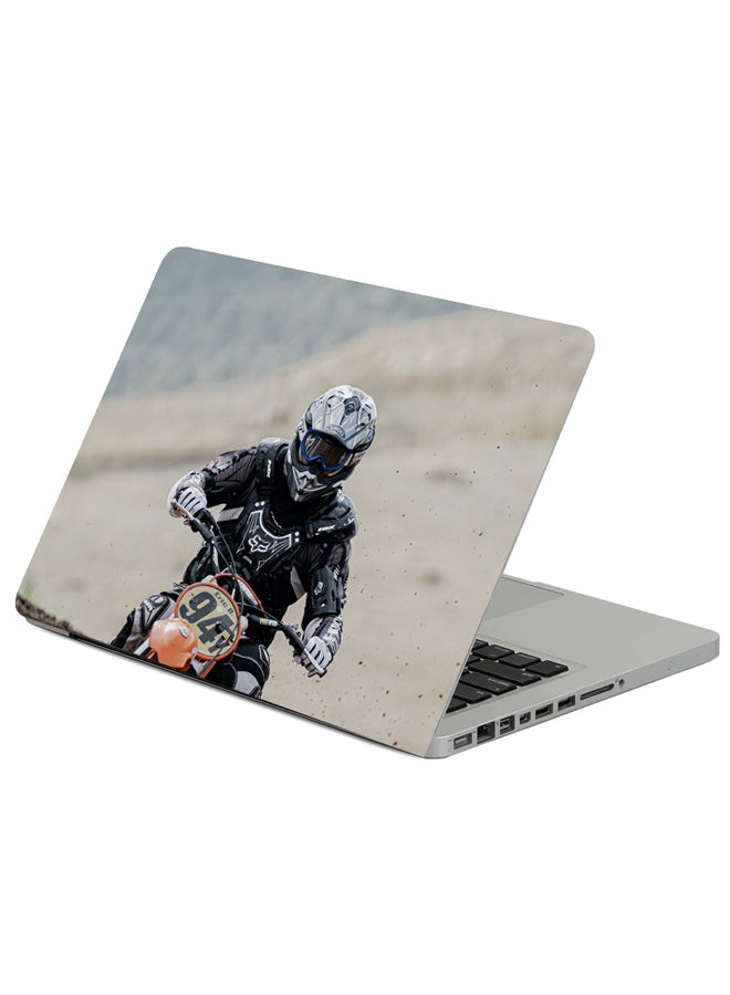 Motorcycle Bike Front View Printed Laptop Sleeve Multicolour