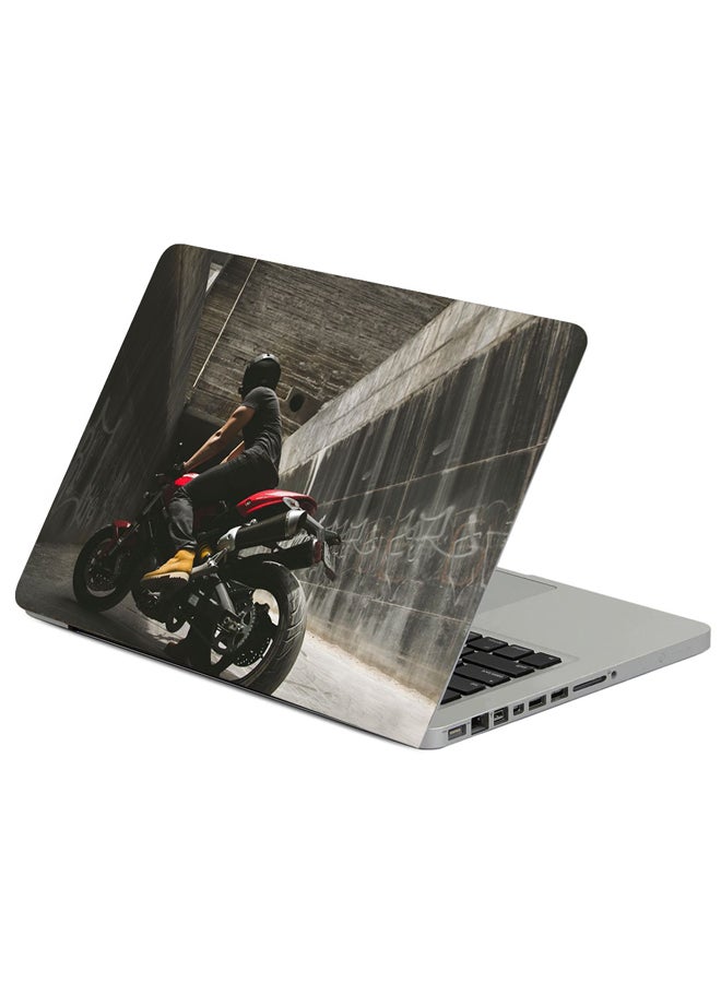 Fast Print Motorcyclist Motorcycle Helmet Printed Laptop Sleeve Multicolour 
