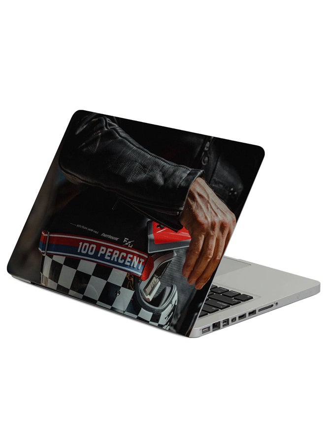 Fast Print Motorcyclist Helmet Motorcycle Printed Laptop Sleeve Multicolour 