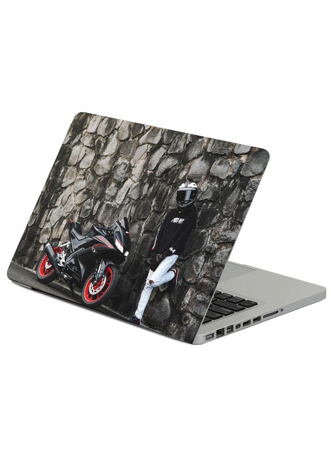 Fast Print Motorcycle Motorcyclist Helmet Printed Laptop Sleeve Multicolour 