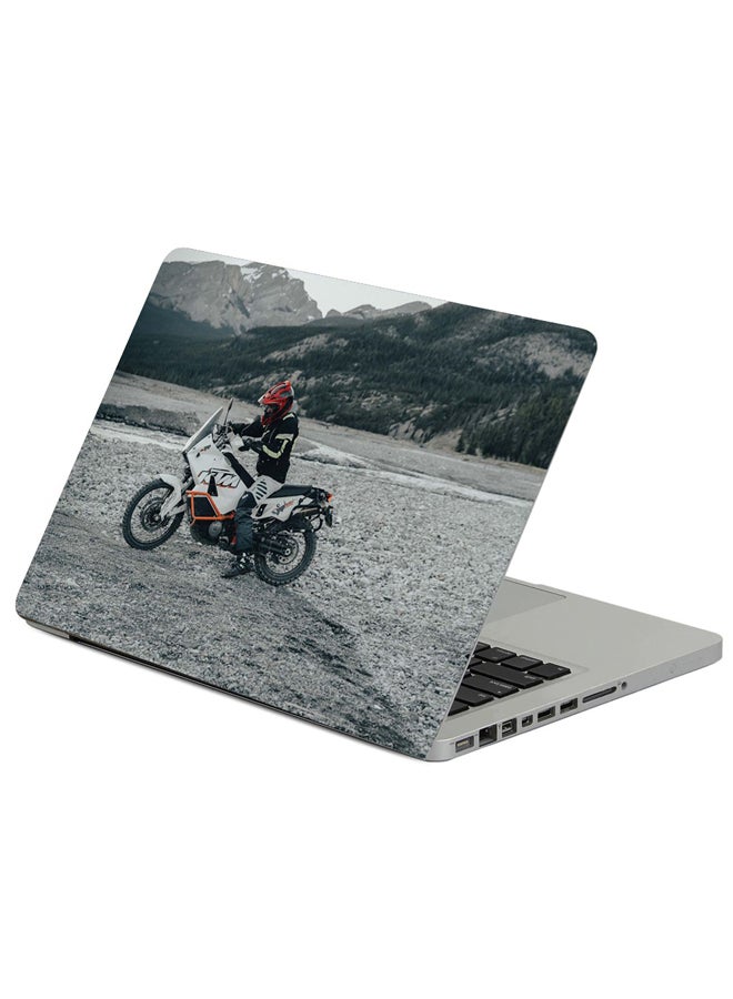Fast Print Motorcyclist Helmet Printed Laptop Sleeve Multicolour 