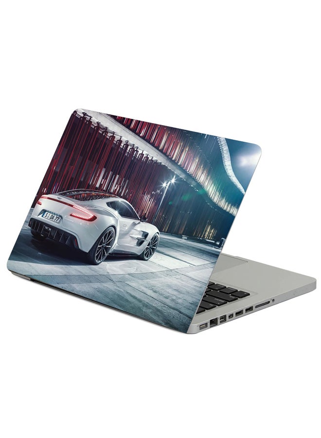 ملصق لابتوب بتصميم سيارة آستون مارتن ون-77 بيضاء متعدد الألوان