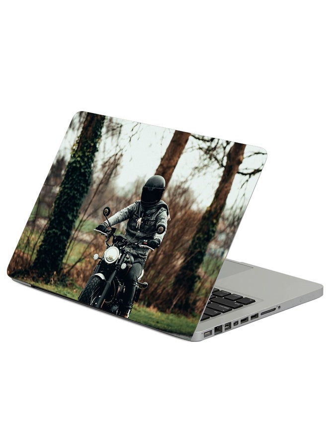 Fast Print Motorcyclist Motorcycle Helmet Printed Laptop Sleeve Multicolour 