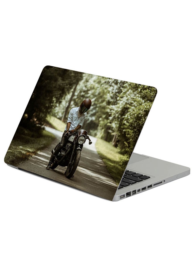 Motorcyclist Motorcycle Helmet Printed Laptop Sleeve Multicolour